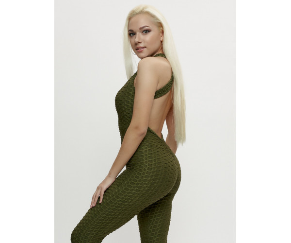 Комбинезон для фитнеса женский цвета хаки 2005Kh
