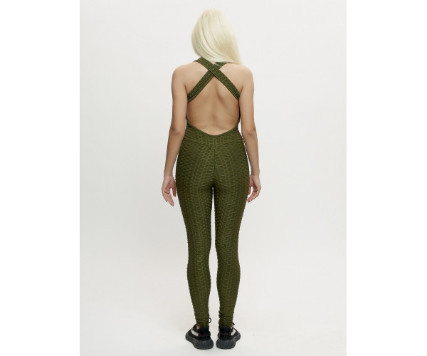 Комбинезон для фитнеса женский цвета хаки 2005Kh
