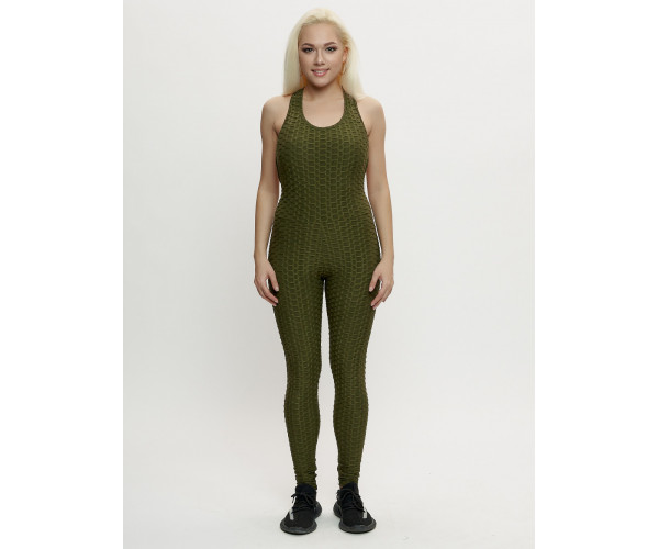 Комбинезон для фитнеса женский цвета хаки 2005Kh