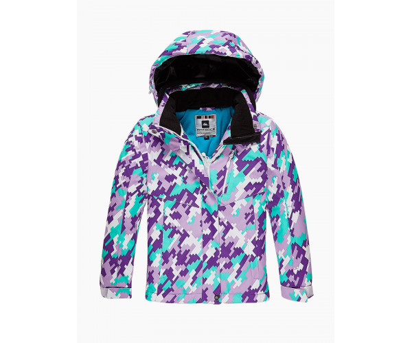 Подростковый для девочки зимний костюм горнолыжный фиолетового цвета 01774F