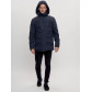 Куртка классическая с мехом мужская темно-синего цвета 3166TS
