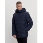 Куртка классическая с мехом мужская темно-синего цвета 3166TS
