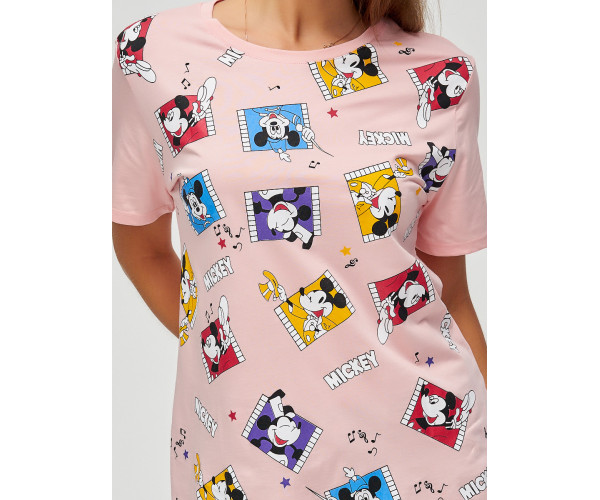 Женские футболки с принтом розового цвета 34004R