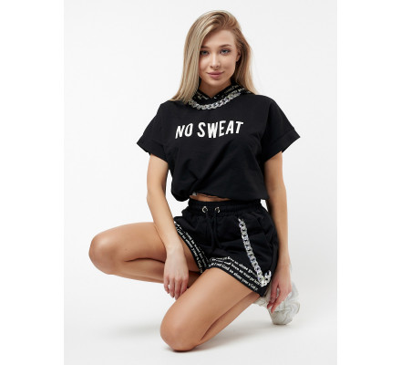 Костюм шорты и топ черного цвета 21117Ch