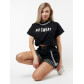 Костюм шорты и топ черного цвета 21117Ch