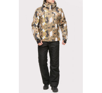 Мужской зимний костюм горнолыжный коричневого цвета 018108K