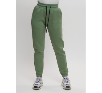 Джоггеры женские на флисе зимние цвета хаки 1097Kh