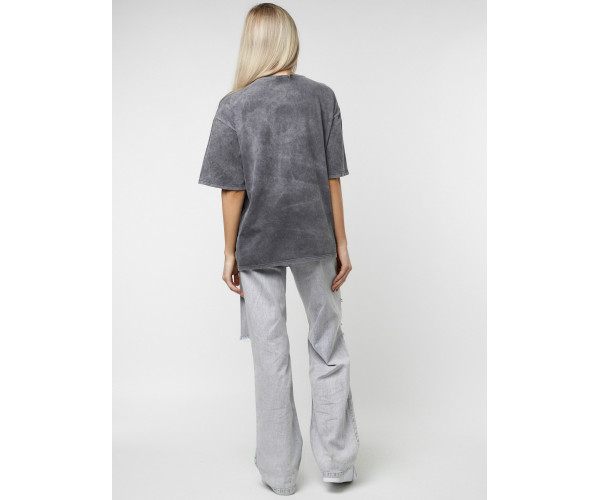 Женские футболки с принтом серого цвета 76009Sr