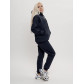 Трикотажный спортивный костюм женский с начесом темно-синего цвета 1084TS