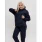 Трикотажный спортивный костюм женский с начесом темно-синего цвета 1084TS