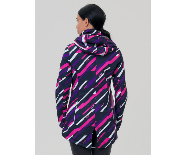 Женская осенняя весенняя парка softshell фиолетового цвета 1923-1F