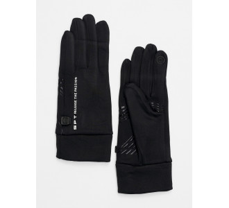 Спортивные перчатки демисезонные женские черного цвета 644Ch