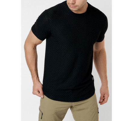 Однотонная футболка черного цвета 221063Ch