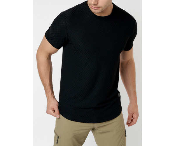 Однотонная футболка черного цвета 221063Ch