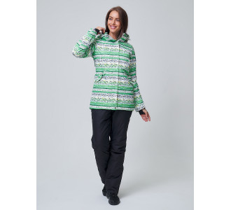 Женский зимний горнолыжный костюм салатового цвета 01937Sl