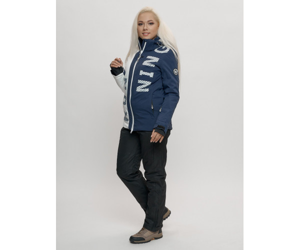 Горнолыжный костюм женский темно-синего цвета 668TS