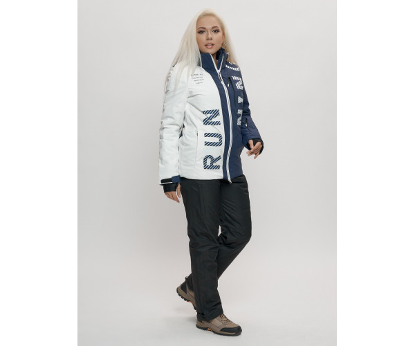 Горнолыжный костюм женский темно-синего цвета 668TS