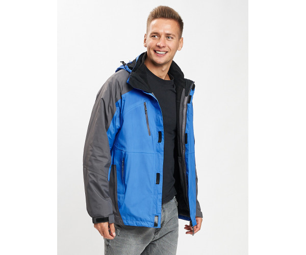 Куртка демисезонная 3 в 1 синего цвета 12005S