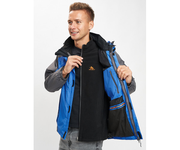 Куртка демисезонная 3 в 1 синего цвета 12005S