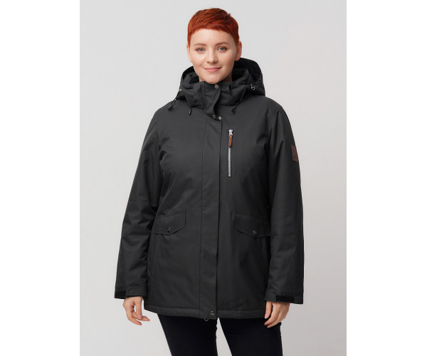 Горнолыжная куртка  bigsize темно-серого цвета 2047TC