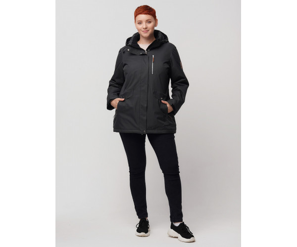 Горнолыжная куртка  bigsize темно-серого цвета 2047TC