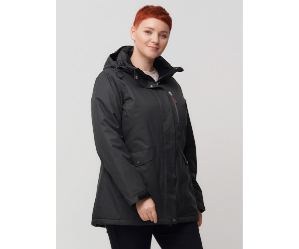 Горнолыжная куртка  bigsize темно-серого цвета 2047TC