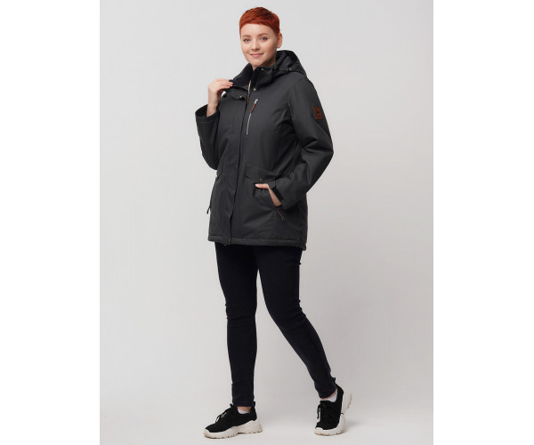 Горнолыжная куртка  bigsize темно-серого цвета 2047TC