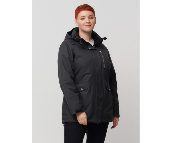 Горнолыжная куртка  bigsize темно-серого цвета 2047TC