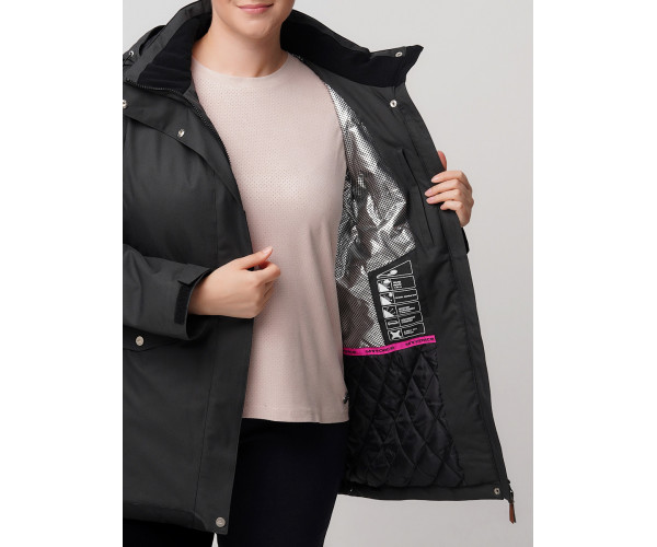 Горнолыжная куртка  bigsize темно-серого цвета 2047TC