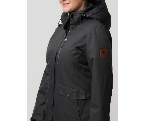 Горнолыжная куртка  bigsize темно-серого цвета 2047TC