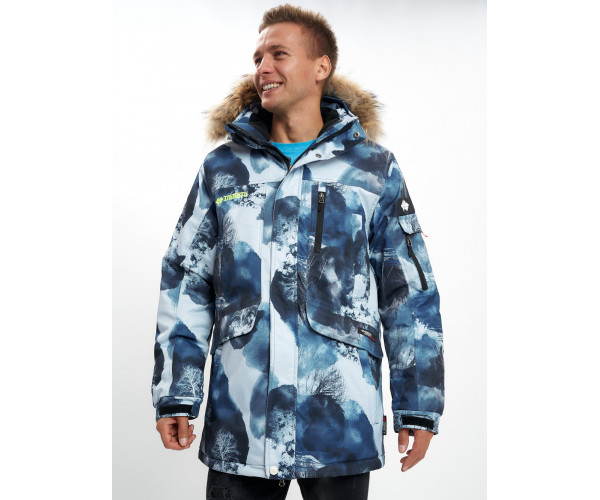 Mолодежная зимняя куртка мужская синего цвета 737S