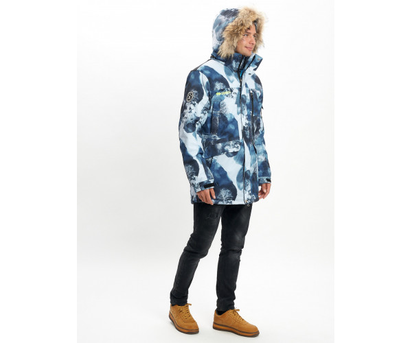 Mолодежная зимняя куртка мужская синего цвета 737S