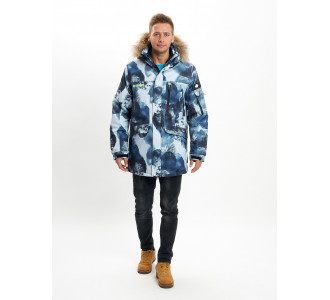 Mолодежная зимняя куртка мужская синего цвета 737S