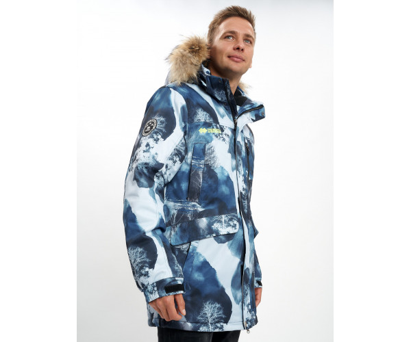 Mолодежная зимняя куртка мужская синего цвета 737S