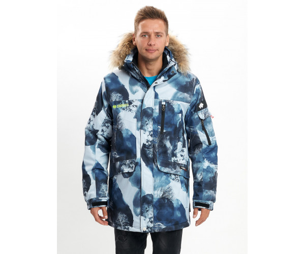 Mолодежная зимняя куртка мужская синего цвета 737S