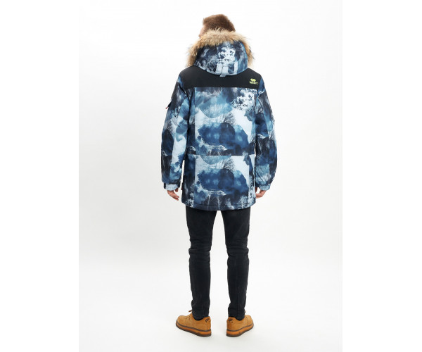 Mолодежная зимняя куртка мужская синего цвета 737S