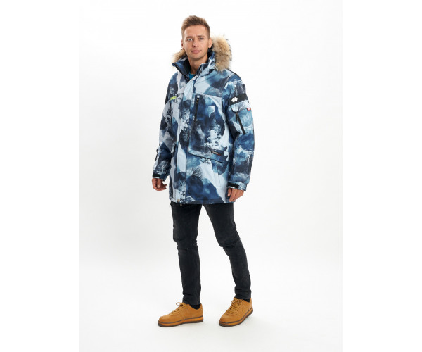 Mолодежная зимняя куртка мужская синего цвета 737S