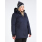 Женская зимняя парка большого размера темно-синего цвета 19491TS