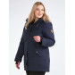 Женская зимняя парка большого размера темно-синего цвета 19491TS