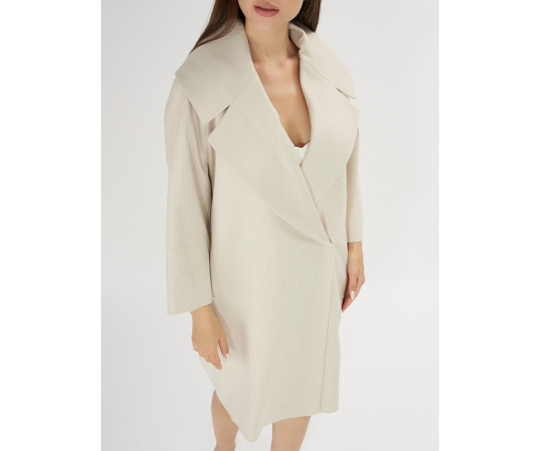 Пальто демисезонное бежевого цвета 41810B