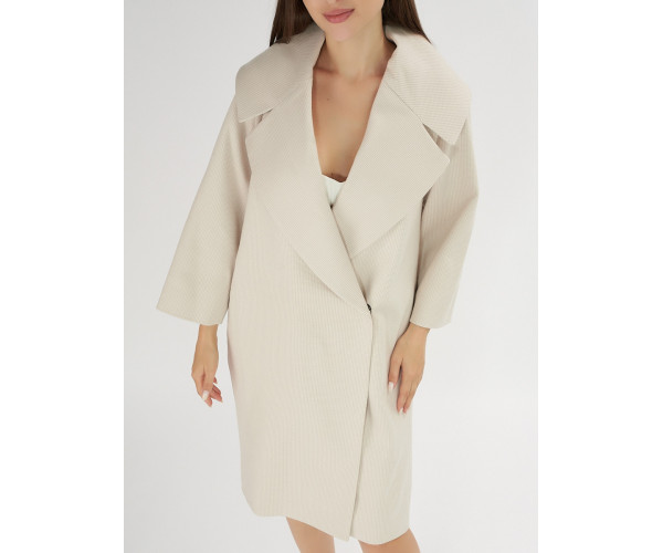 Пальто демисезонное бежевого цвета 41810B