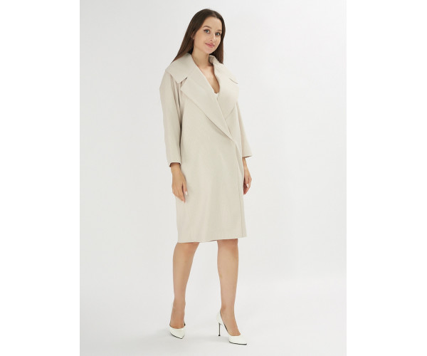Пальто демисезонное бежевого цвета 41810B