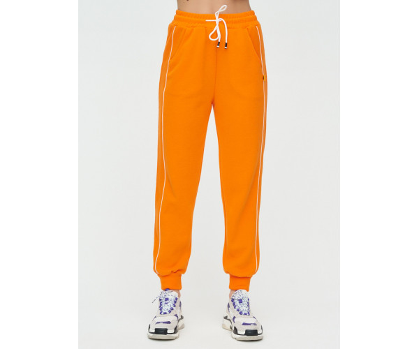 Спортивные брюки женские оранжевого цвета 1306O