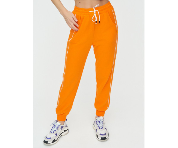 Спортивные брюки женские оранжевого цвета 1306O