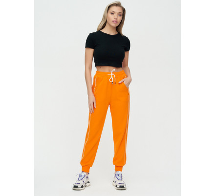 Спортивные брюки женские оранжевого цвета 1306O