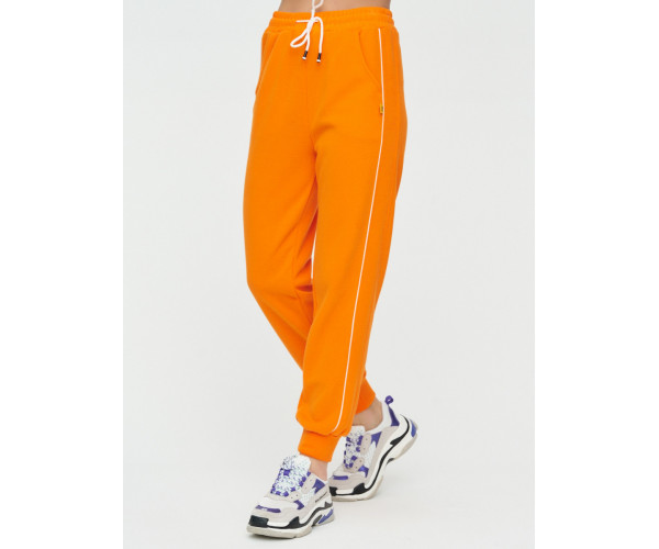 Спортивные брюки женские оранжевого цвета 1306O