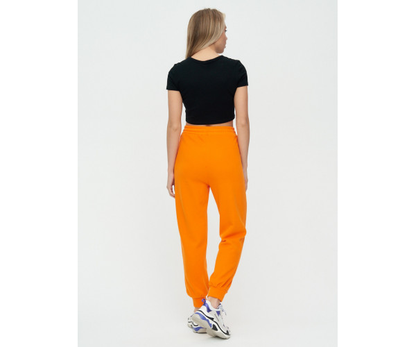 Спортивные брюки женские оранжевого цвета 1306O