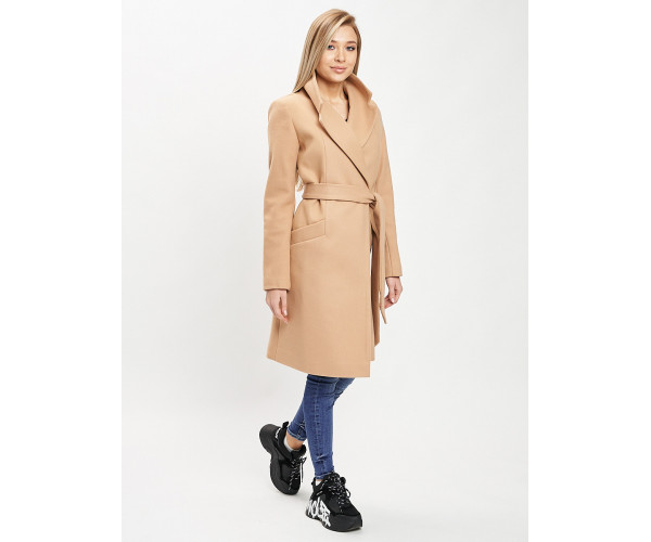 Пальто демисезонное бежевого цвета 41903B