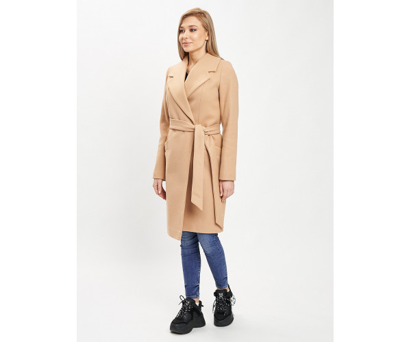 Пальто демисезонное бежевого цвета 41903B