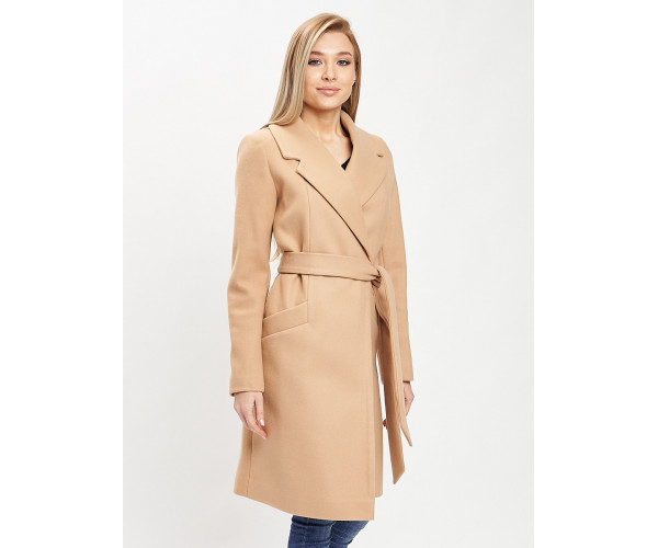 Пальто демисезонное бежевого цвета 41903B